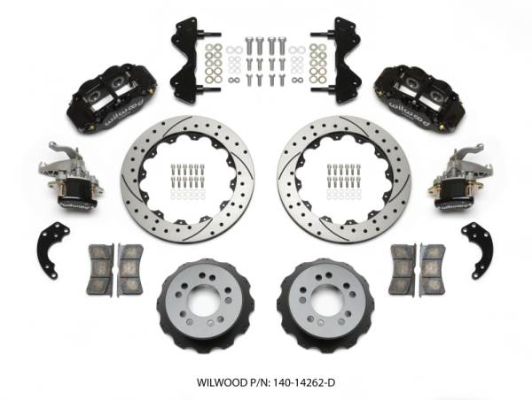 Wilwood - Wilwood 140-14262-D Wilwood Narrow Superlite 4R / MC4 Rear Kit 12.88 Drilled Currie Pro-Tour Unit Bearing Floater