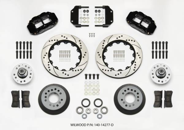 Wilwood - Wilwood 140-14277-D Wilwood Narrow Superlite 6R Front Hub Kit 14.00in Drilled Magnum Force Drop Spindle