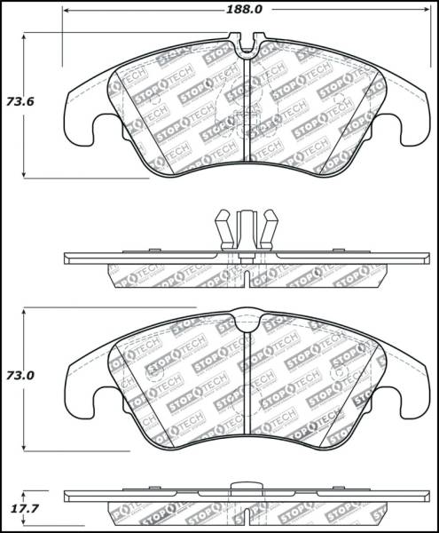 Stoptech - Stoptech 309.13220 StopTech Performance 08-10 Audi A5 / 10 S4 / 09-10 Audi A4 (except Quattro) Front Brake Pads