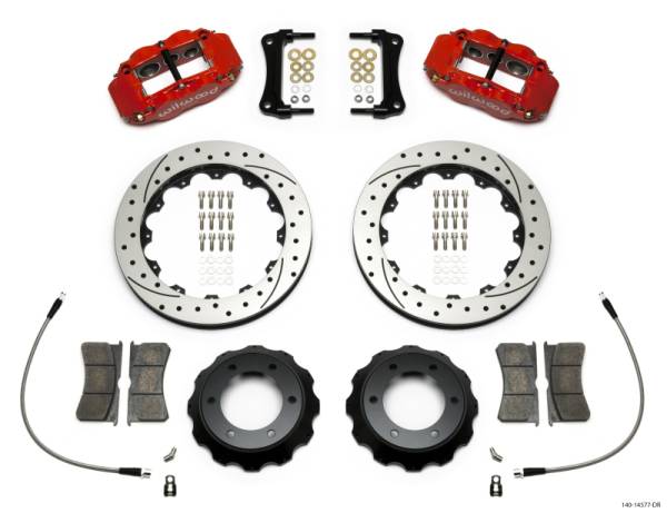 Wilwood - Wilwood 140-14577-DR Wilwood Narrow Superlite Red 6R Front Kit 12.88in Drilled Rotor w/ Lines 05-15 Toyota Tacoma