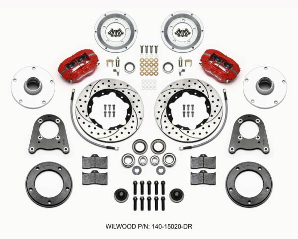 Wilwood - Wilwood 140-15020-DR Wilwood Forged Dynalite-M Front Kit 10.75in Drilled Red 1950-1955 MG-TD/TF