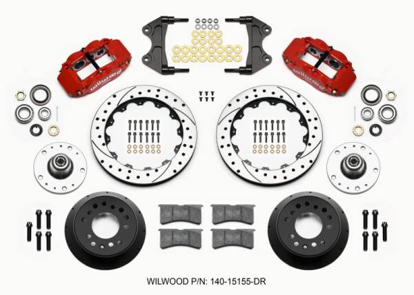 Wilwood - Wilwood 140-15155-DR Wilwood Narrow Superlite 6R Front Hub Kit 12.88in Drill Red WWE ProSpindle (5x4.75in 5x5.00in Hub)