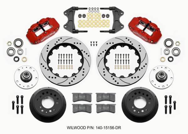 Wilwood - Wilwood 140-15156-DR Wilwood Narrow Superlite 6R Front Hub Kit 14.00in Drill Red WWE ProSpindle (5x4.75in 5x5.00in Hub)