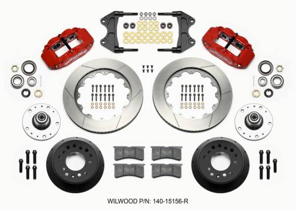Wilwood - Wilwood 140-15156-R Wilwood Narrow Superlite 6R Front Hub Kit 14.00in Red WWE ProSpindle (5x4.75in 5x5.00in Hub)