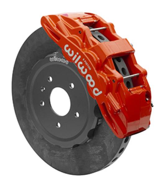 Wilwood - Wilwood 140-15312-CSICR Wilwood SX6R WCCB Carbon-Ceramic Front Brake Kit 15in Plain Face Red 05-13 Chevy Corvette