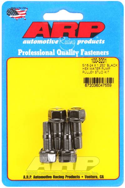 ARP - ARP 100-3201 ARP 5/16-24 X 1.250 Black Hex Water Pump Pulley Stud Kit
