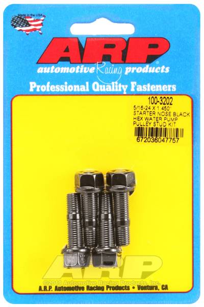 ARP - ARP 100-3202 ARP 5/16-24 X 1.450 Starter Nose Black Hex Water Pump Pulley Stud Kit