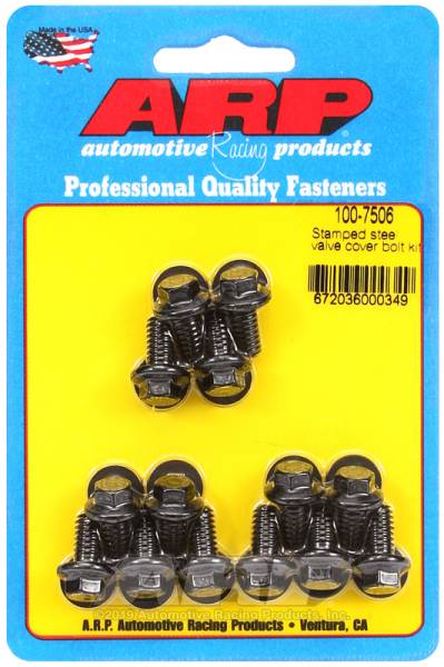 ARP - ARP 100-7506 ARP Stamped Steel Hex Valve Cover Bolt Kit 6-Point Hex Head 1/14in - 20 Thread (Set of 14)