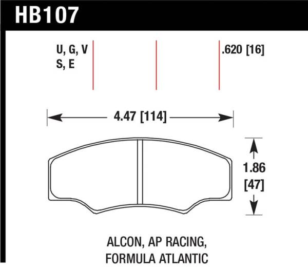 Hawk Performance - Hawk Performance kHB107U.620 Hawk CP2361/CP3228/CP5104/CP5144 AP Racing DTC-70 Brake Pads