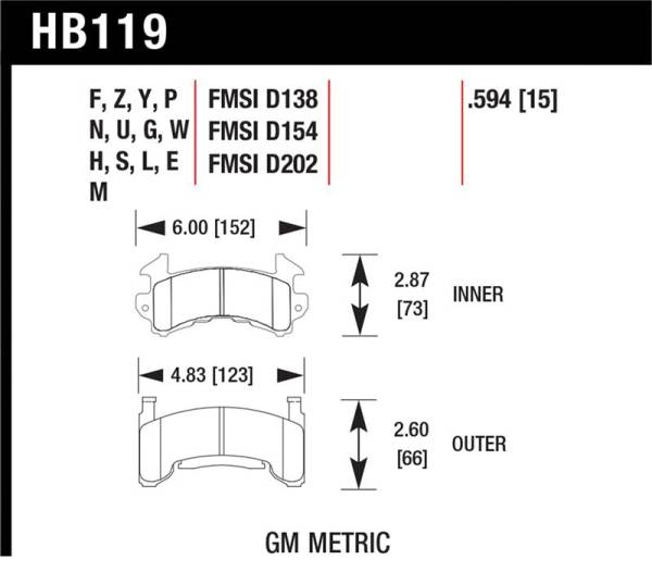 Hawk Performance - Hawk Performance kHB119B.594 Hawk 1978-1979 Buick Century Custom HPS 5.0 Front Brake Pads