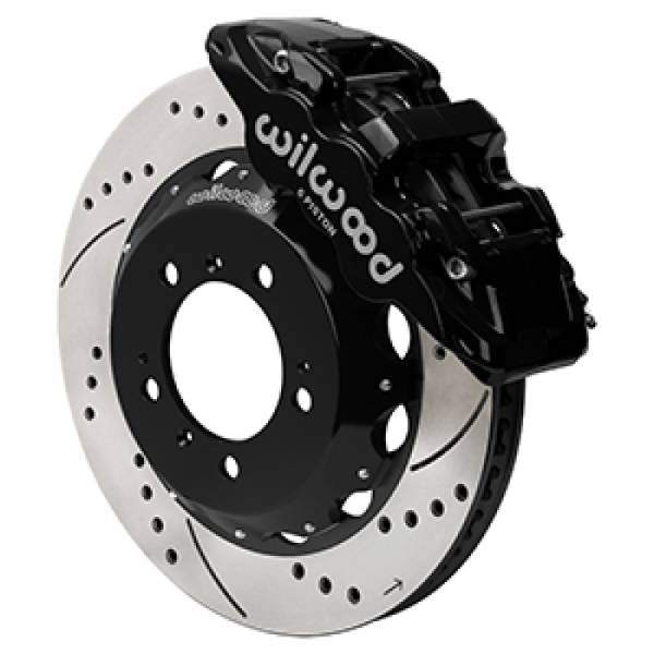 Wilwood - Wilwood 140-17100-D Wilwood 99-12 Porsche 911 (996/997) Aero6 Front Brake Kit Drill/Slot 14.00in Rotor W/Lines - Blk