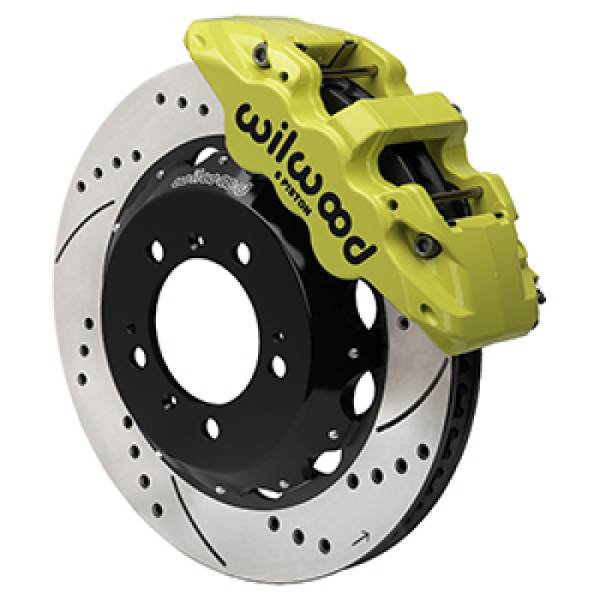 Wilwood - Wilwood 140-17100-DY Wilwood 99-12 Porsche 911 (996/997) Aero6 Front Brake Kit Drill/Slot 14.00in Rotor W/Lines - Ylw