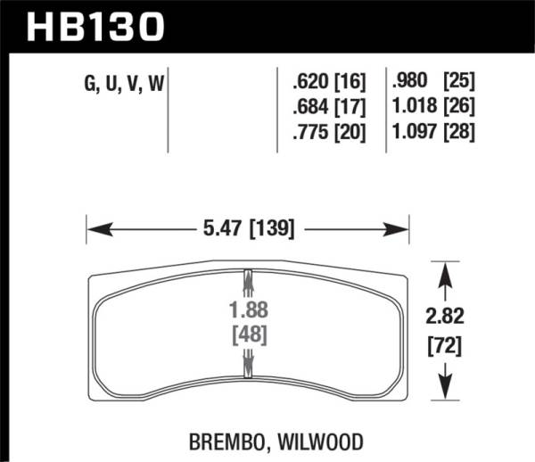 Hawk Performance - Hawk Performance kHB130D.775 Hawk ER-1 Endurance Racing Brake Pads for Brembo/Wilwood Motorsport Calipers