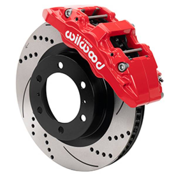 Wilwood - Wilwood 140-17284-DR Wilwood 15-21 Toyota 4Runner Aero6-DM Red Front Brake Kit - Drilled & Slotted
