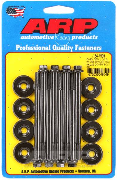 ARP - ARP 134-7505 ARP Small Block Chevy GENIII/IV LS Series .750 Spacer Hex Valve Cover Bolt Kit - Black