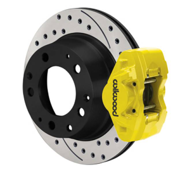 Wilwood - Wilwood 140-17656-DY Wilwood 84-89 Porsche 911 D31 11.42in. Rear Brake Kit w/ Flex Lines - Drilled Rotors (Yellow)