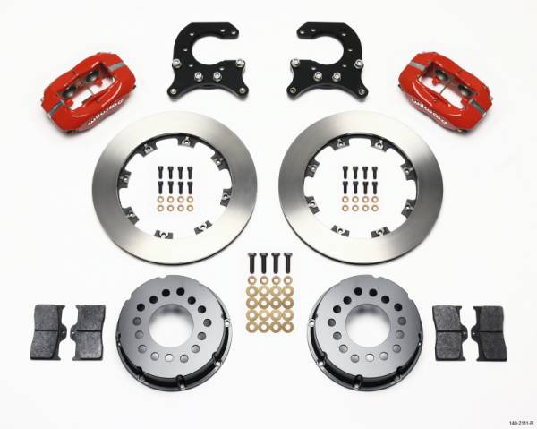 Wilwood - Wilwood 140-2111-R Wilwood Forged Dynalite P/S Rear Kit Red 58-64 Olds/Pontiac Ends