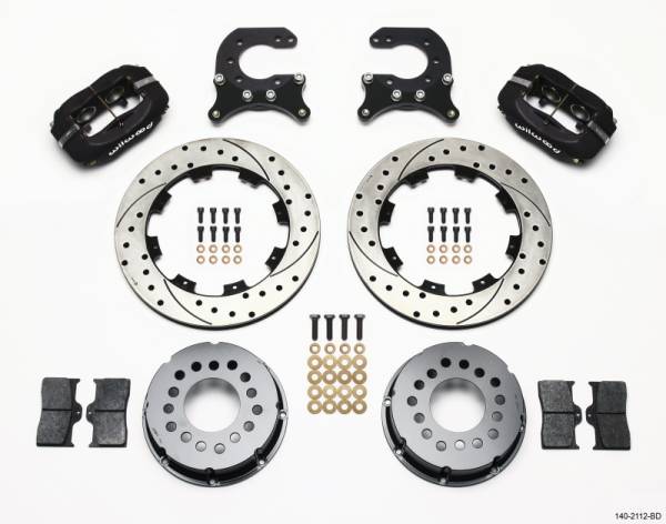 Wilwood - Wilwood 140-2112-BD Wilwood Forged Dynalite P/S Rear Kit Drilled Rotor Chev 12 Bolt w C-Clips