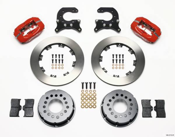 Wilwood - Wilwood 140-2112-R Wilwood Forged Dynalite P/S Rear Kit Red Chev 12 Bolt w C-Clips