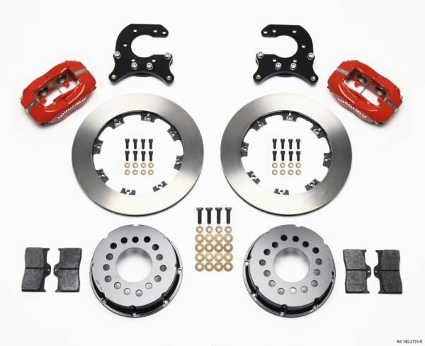 Wilwood - Wilwood 140-2113-R Wilwood Forged Dynalite P/S Rear Kit Red Small Ford 2.66in Offset