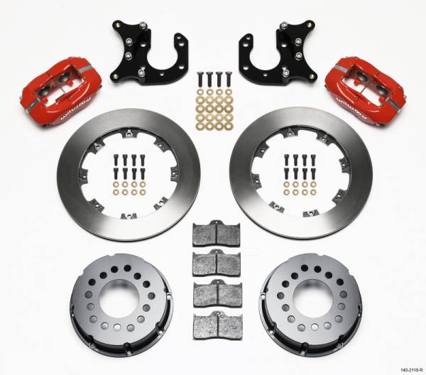 Wilwood - Wilwood 140-2115-R Wilwood Forged Dynalite P/S Rear Kit Red Big Ford 2.36in Offset
