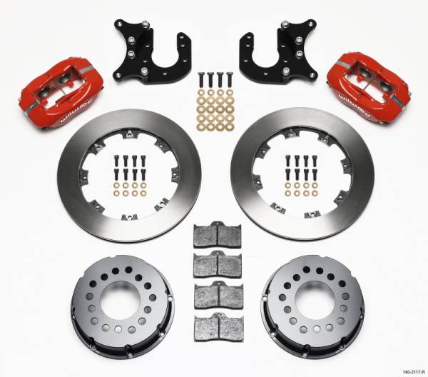 Wilwood - Wilwood 140-2117-R Wilwood Forged Dynalite P/S Rear Kit Red Mopar-Dana 2.36in Offset