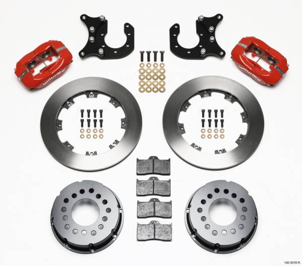 Wilwood - Wilwood 140-3018-R Wilwood Forged Dynalite P/S Rear Kit Red Ford 8.8 w/2.5in Offset-5 Lug