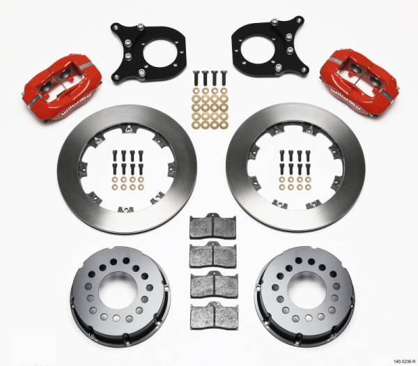 Wilwood - Wilwood 140-5236-R Wilwood Forged Dynalite P/S Rear Kit Red Chev 12 Bolt w/Clip Eliminator