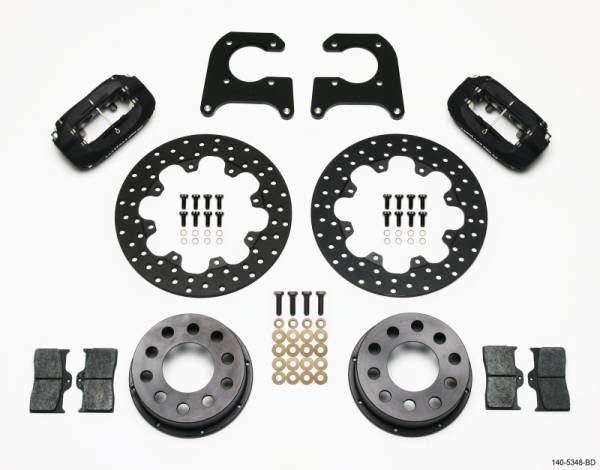 Wilwood - Wilwood 140-5348-BD Wilwood Forged Dynalite Rear Drag Kit Drilled Rotor M-W/Lamb Ends .690in Studs
