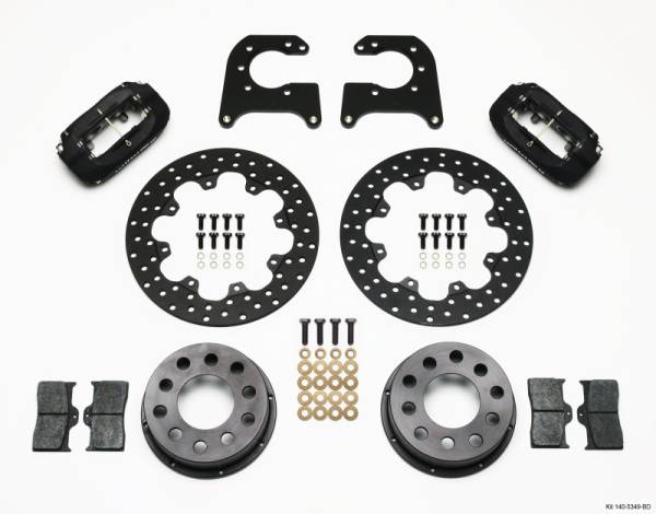Wilwood - Wilwood 140-5349-BD Wilwood Forged Dynalite Rear Drag Kit Drilled Rotor 58-64 Olds/Pont .690in Studs