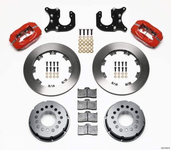 Wilwood - Wilwood 140-5746-R Wilwood Forged Dynalite P/S Rear Kit Red Chevy 12 Bolt-Spec 3.15in Bearing