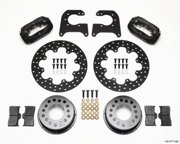 Wilwood - Wilwood 140-5771-BD Wilwood Forged Dynalite Rear Drag Kit Drilled Rotor Chevy 12 Bolt-Spec 3.15in Bearing