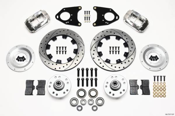 Wilwood - Wilwood 140-7017-DP Wilwood Forged Dynalite Front Kit 12.19in Drilled Polished 71-80 Pinto/Mustang II Disc & Drum