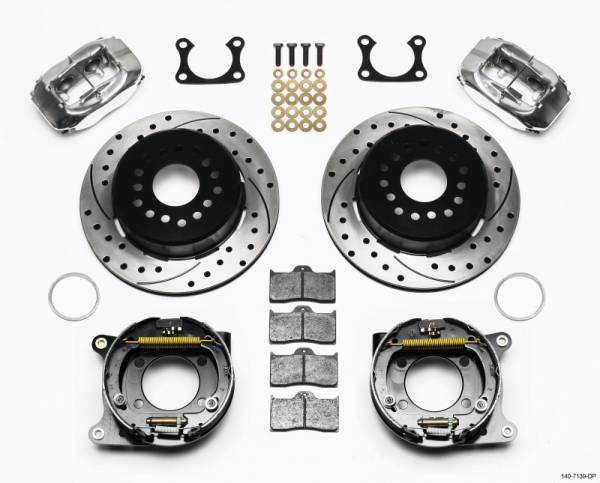 Wilwood - Wilwood 140-7139-DP Wilwood Forged Dynalite P/S P-B Kit Drilled Polished Big Ford 2.36in Offset