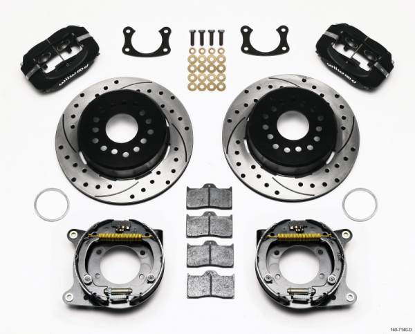 Wilwood - Wilwood 140-7140-D Wilwood Forged Dynalite P/S Park Brake Kit Drilled New Big Ford 2.50in Offset