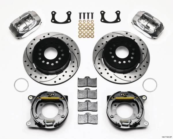 Wilwood - Wilwood 140-7140-DP Wilwood Forged Dynalite P/S P-B Kit Drilled Polished New Big Ford 2.50in Offset