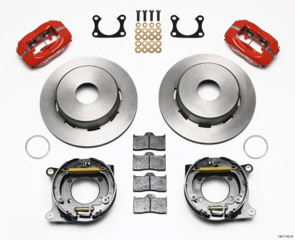 Wilwood - Wilwood 140-7142-R Wilwood Forged Dynalite P/S Park Brake Kit Red Big Ford 2.36in Offset Currie Blank