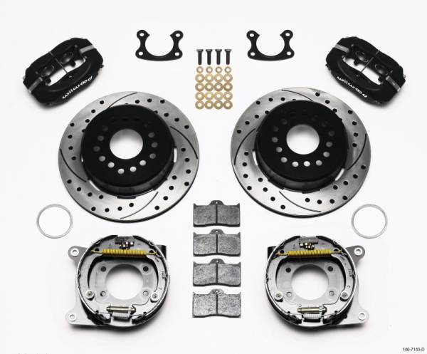 Wilwood - Wilwood 140-7143-D Wilwood Forged Dynalite P/S Park Brake Kit Drilled Small Ford 2.66in Offset