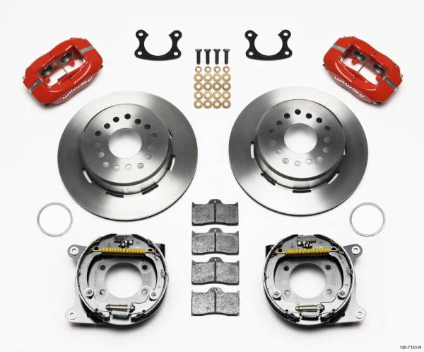Wilwood - Wilwood 140-7143-R Wilwood Forged Dynalite P/S Park Brake Kit Red Small Ford 2.66in Offset