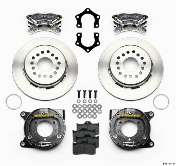 Wilwood - Wilwood 140-7144-P Wilwood Forged Dynalite P/S Park Brake Kit Polished Mopar/Dana 2.36in Off w/Snap Ring Bearing