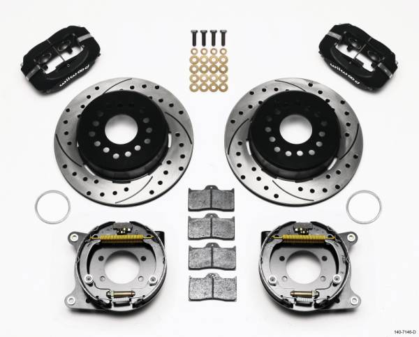 Wilwood - Wilwood 140-7146-D Wilwood Forged Dynalite P/S Park Brake Kit Drilled Ford 8.8 w/2.5in Offset-5 Lug