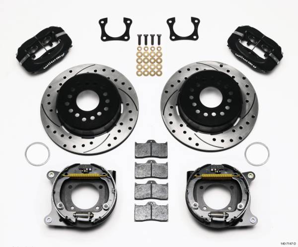 Wilwood - Wilwood 140-7147-D Wilwood Forged Dynalite P/S Park Brake Kit Drilled 58-64 Olds/Pontiac Ends