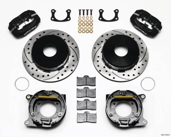 Wilwood - Wilwood 140-7150-D Wilwood Forged Dynalite P/S Park Brake Kit Drilled Big Ford New 2.50in Offset Currie Blank