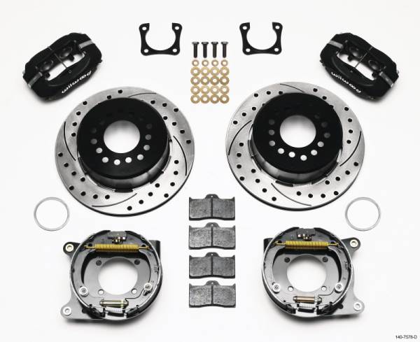 Wilwood - Wilwood 140-7578-D Wilwood Forged Dynalite P/S Park Brake Kit Drilled Chevy 12 Bolt-Spec 3.15in Bearing