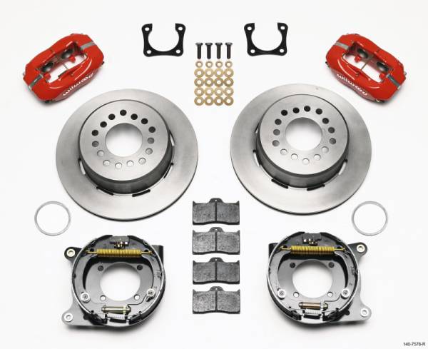 Wilwood - Wilwood 140-7578-R Wilwood Forged Dynalite P/S Park Brake Kit Red Chevy 12 Bolt-Spec 3.15in Bearing