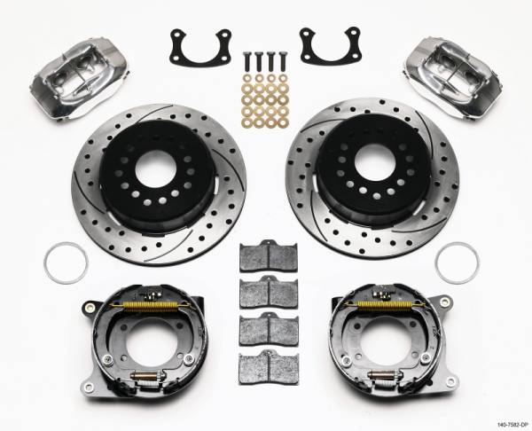Wilwood - Wilwood 140-7582-DP Wilwood Forged Dynalite P/S P-B Kit Drilled Polished New Big Ford 2.36in Offset