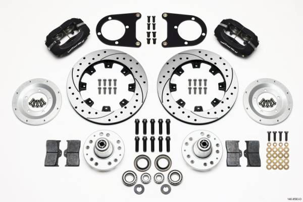 Wilwood - Wilwood 140-8583-D Wilwood Forged Dynalite Front Kit 12.19in Drilled 37-48 Ford Psgr. Car Spindle