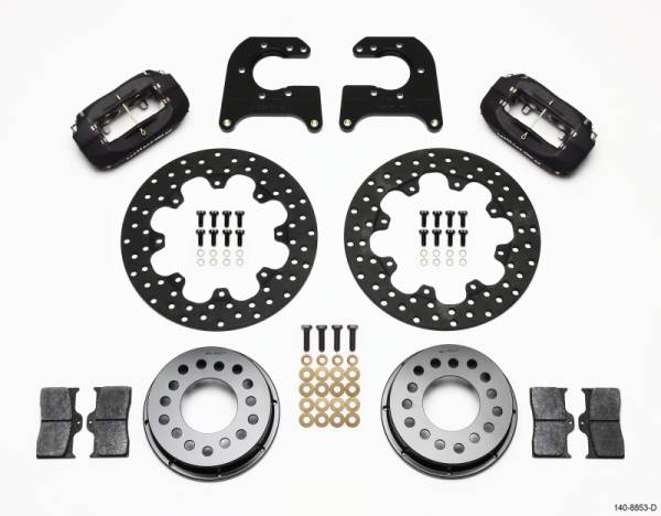 Wilwood - Wilwood 140-8853-D Wilwood Forged Dynalite Rear Drag Kit Drilled Rotor Mopar/Dana 2.50in Off w/Snap Ring Bearing