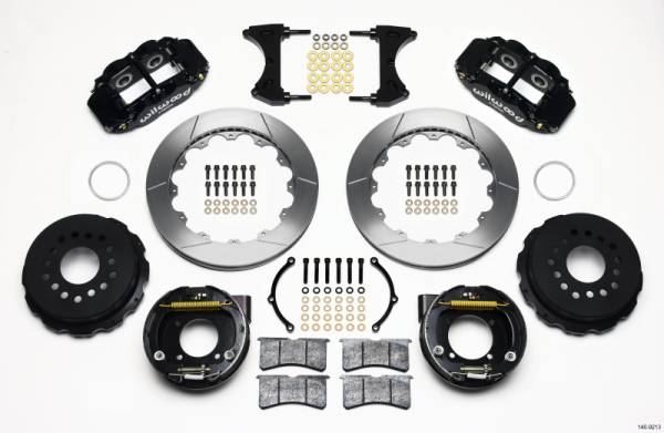 Wilwood - Wilwood 140-9213 Wilwood Narrow Superlite 4R Rear P-Brk Kit 12.88in Chevy 12 Bolt w/ C-Clips