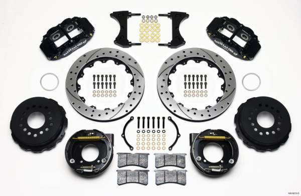 Wilwood - Wilwood 140-9213-D Wilwood Narrow Superlite 4R Rear P-Brk Kit 12.88in Drilled Chevy 12 Bolt w/ C-Clips